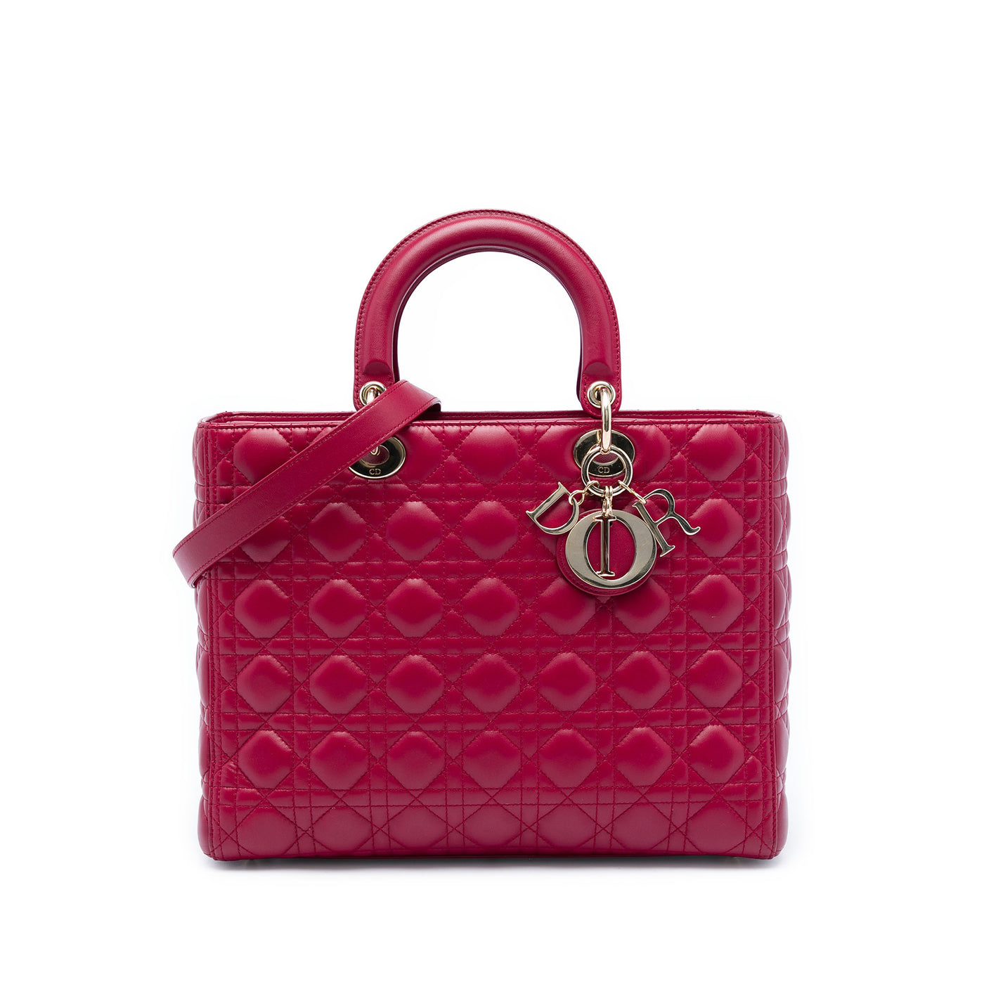 Large Lambskin Cannage Lady Dior - Image 1