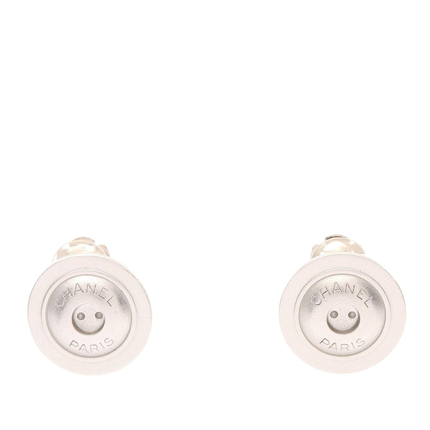 Stainless Steel Logo Button Clip On Earrings - Image 1