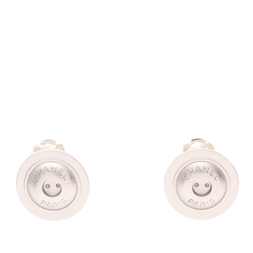 Stainless Steel Logo Button Clip On Earrings - Image 1
