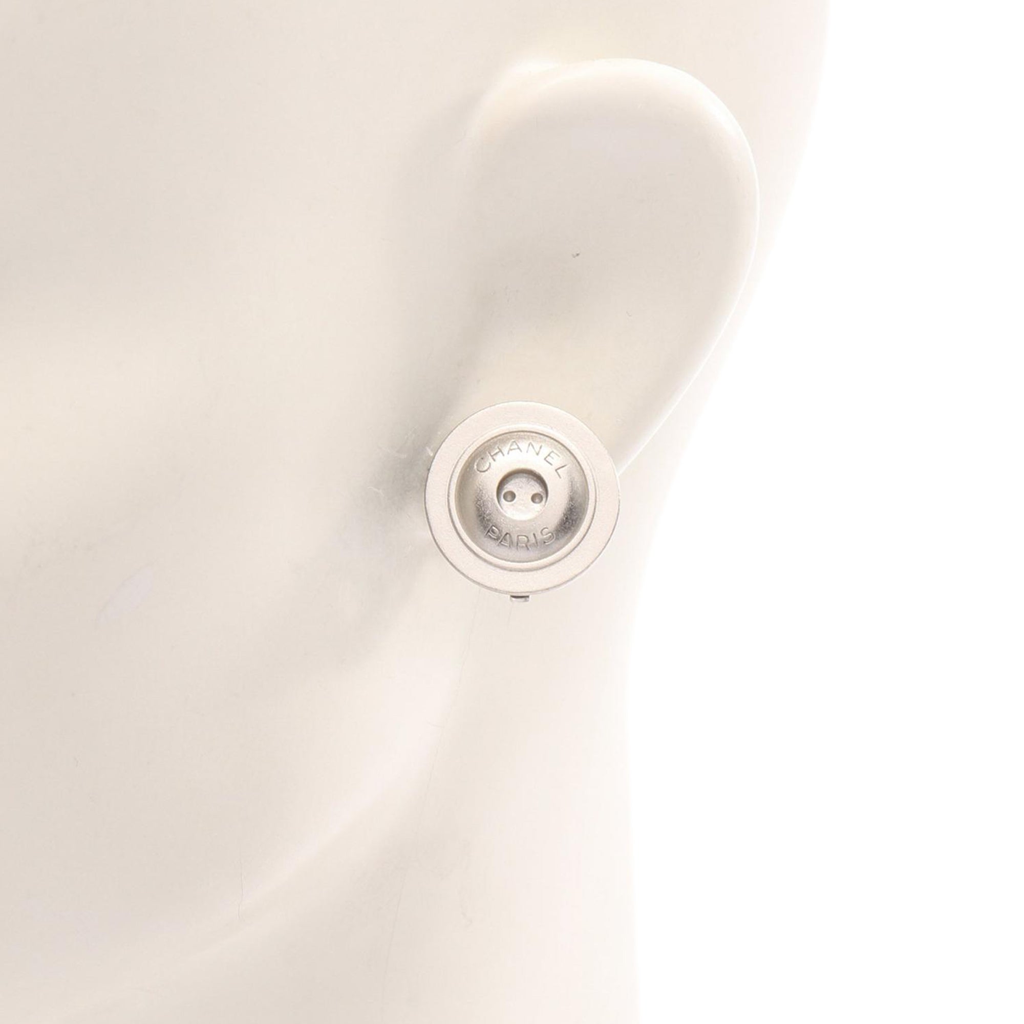 Stainless Steel Logo Button Clip On Earrings - Image 6