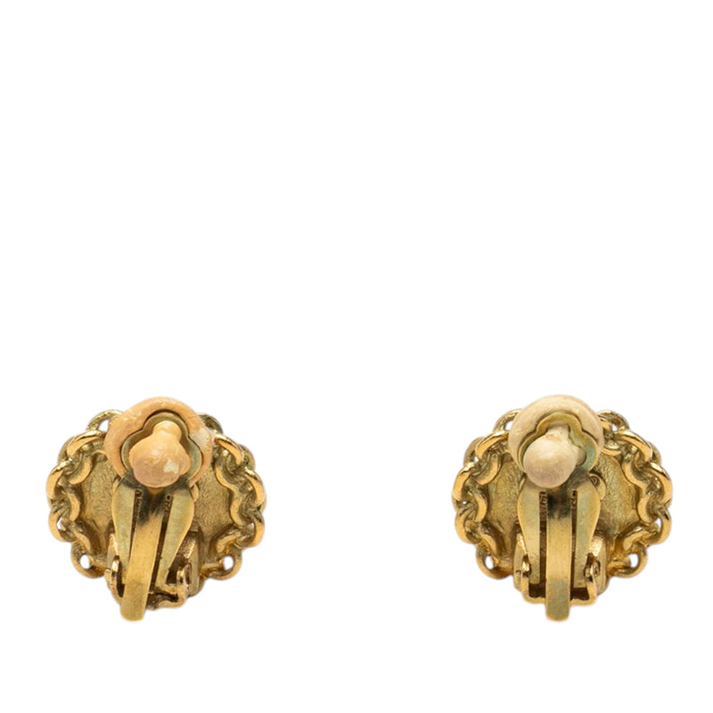 CC Gold Plated Round Clip On Earrings - Image 2