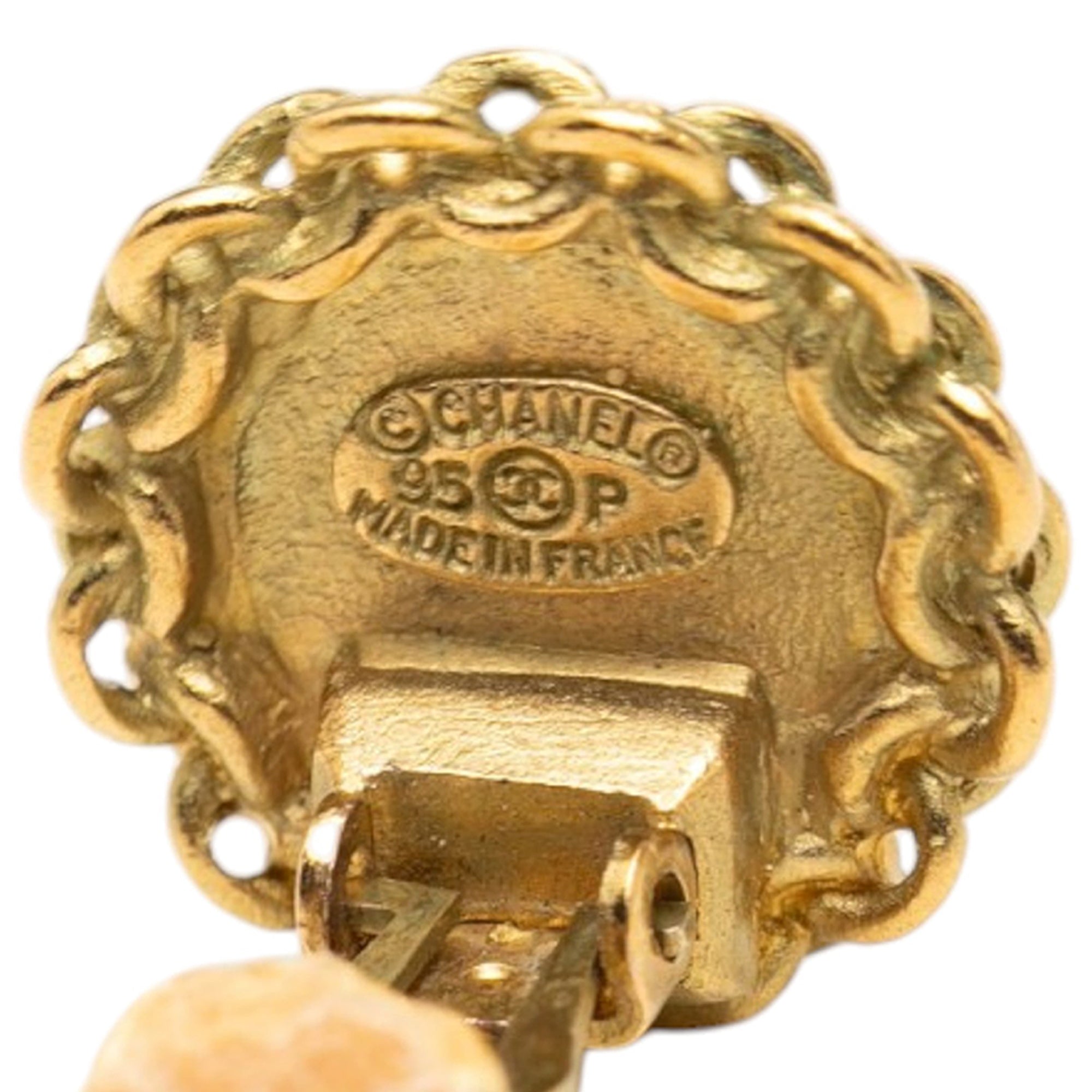 CC Gold Plated Round Clip On Earrings - Image 3
