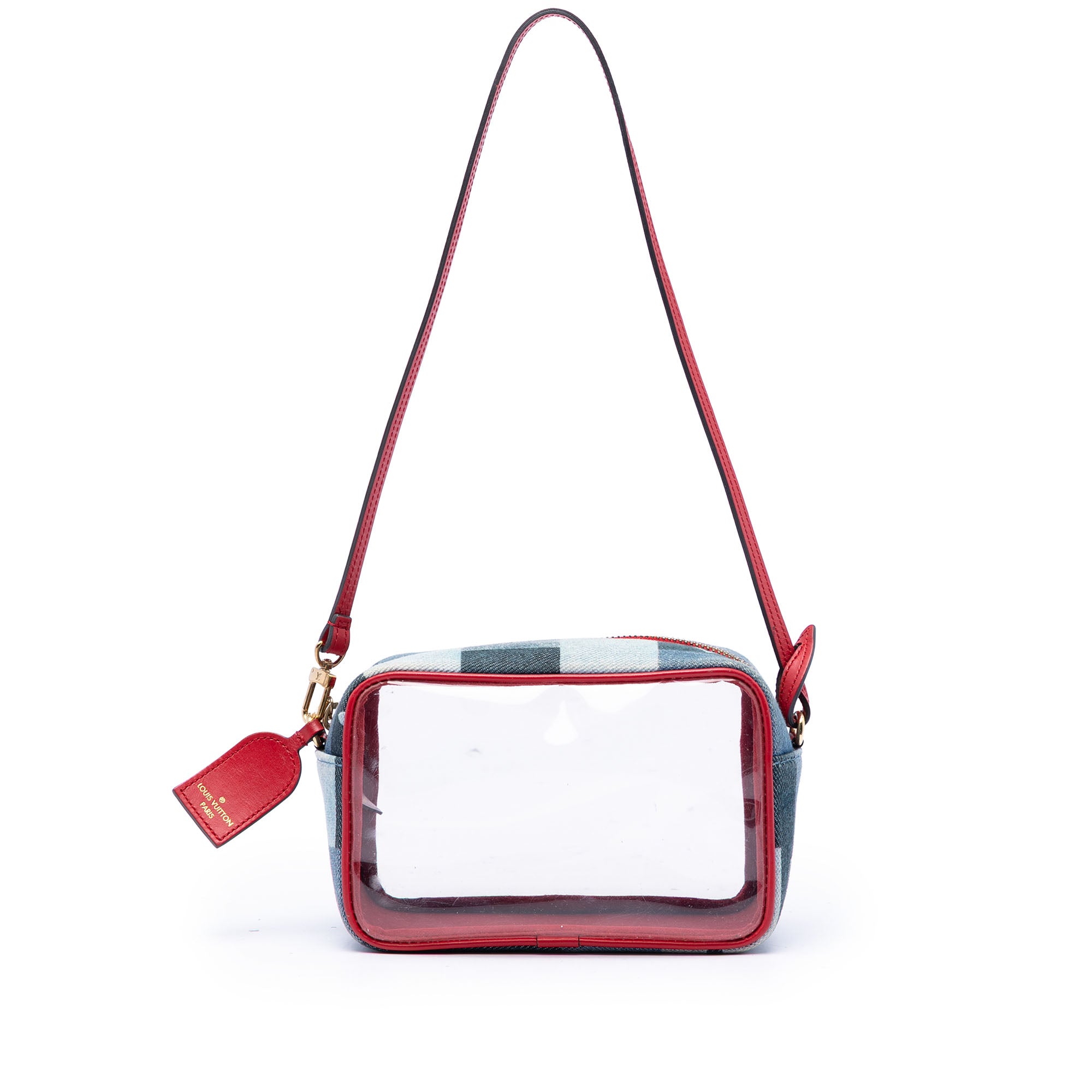 Monogram Denim Patchwork Beach Pouch - Image 1