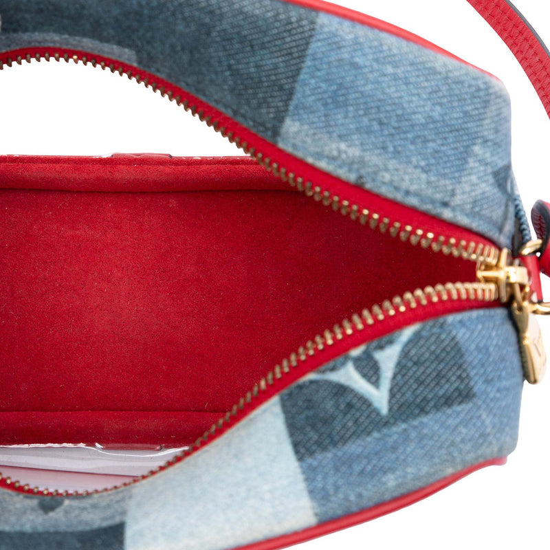 Monogram Denim Patchwork Beach Pouch - Image 4