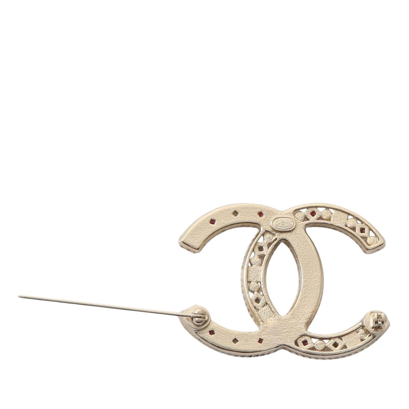 CC Brass Gripoix and Pearl Brooch - Image 2