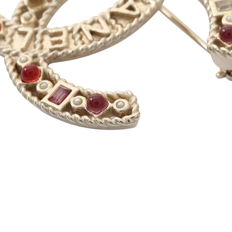 CC Brass Gripoix and Pearl Brooch - Image 4