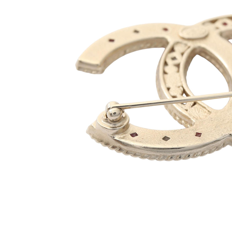 CC Brass Gripoix and Pearl Brooch - Image 5
