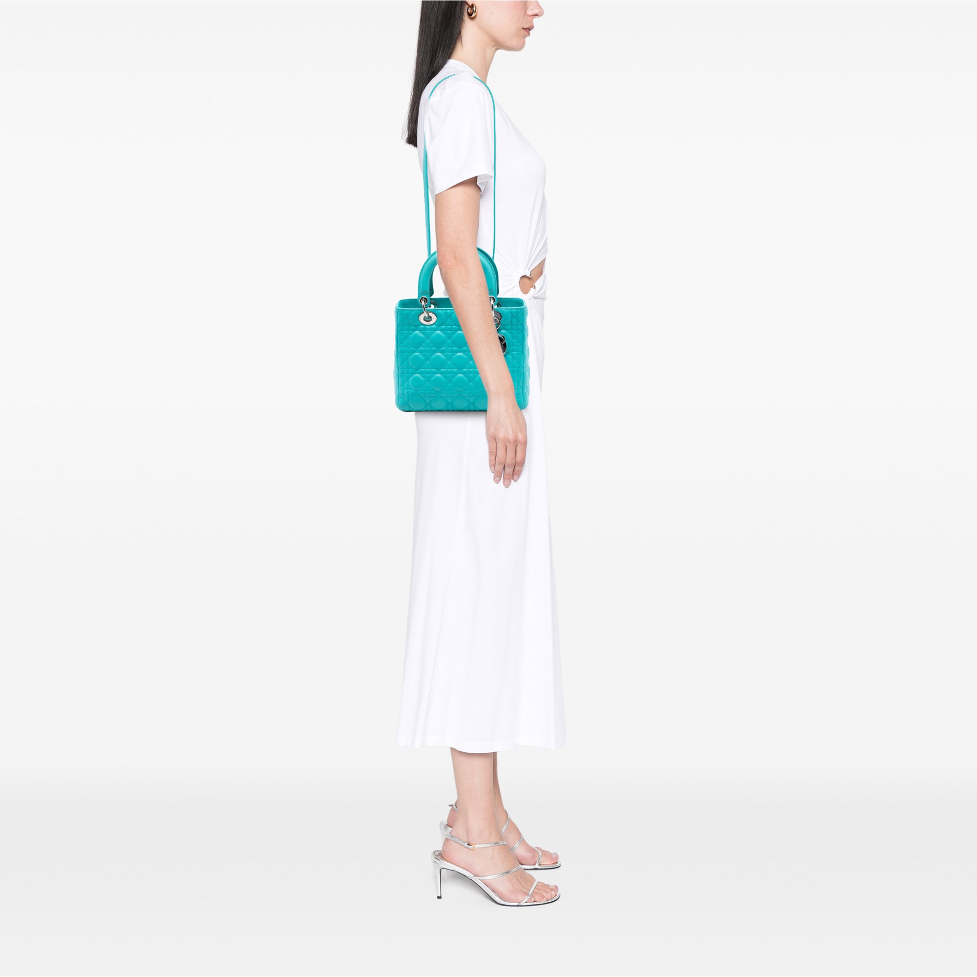 Medium Lambskin Cannage Lady Dior - Image 6