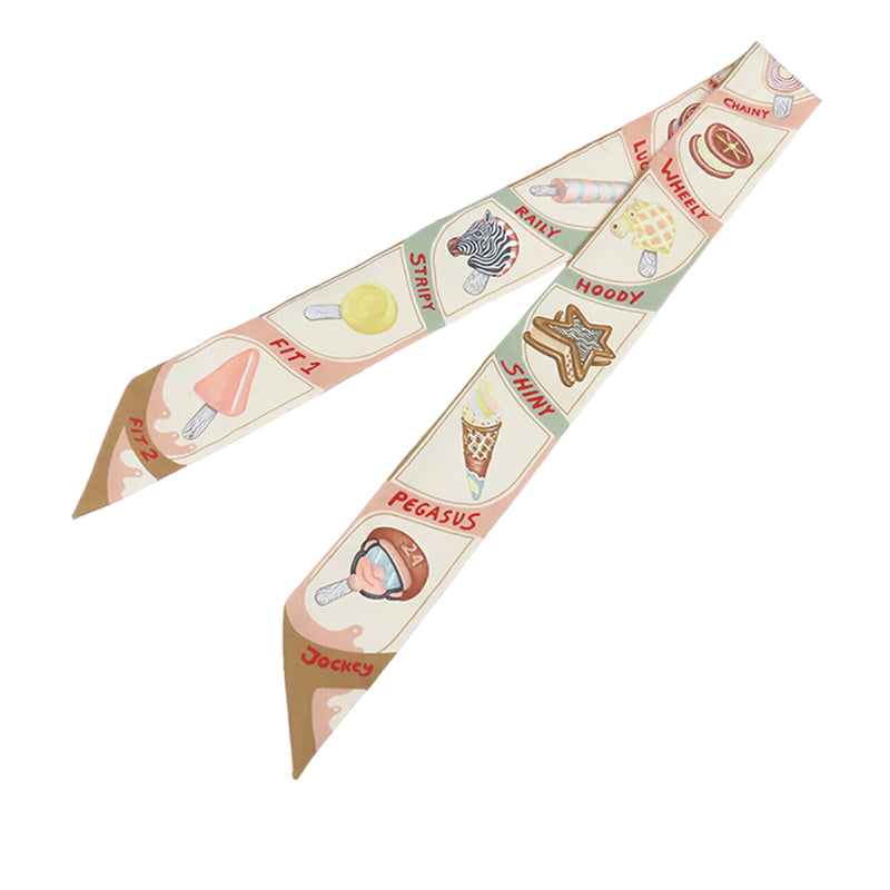 Funny Ice Cream Silk Twilly Scarf - Image 2