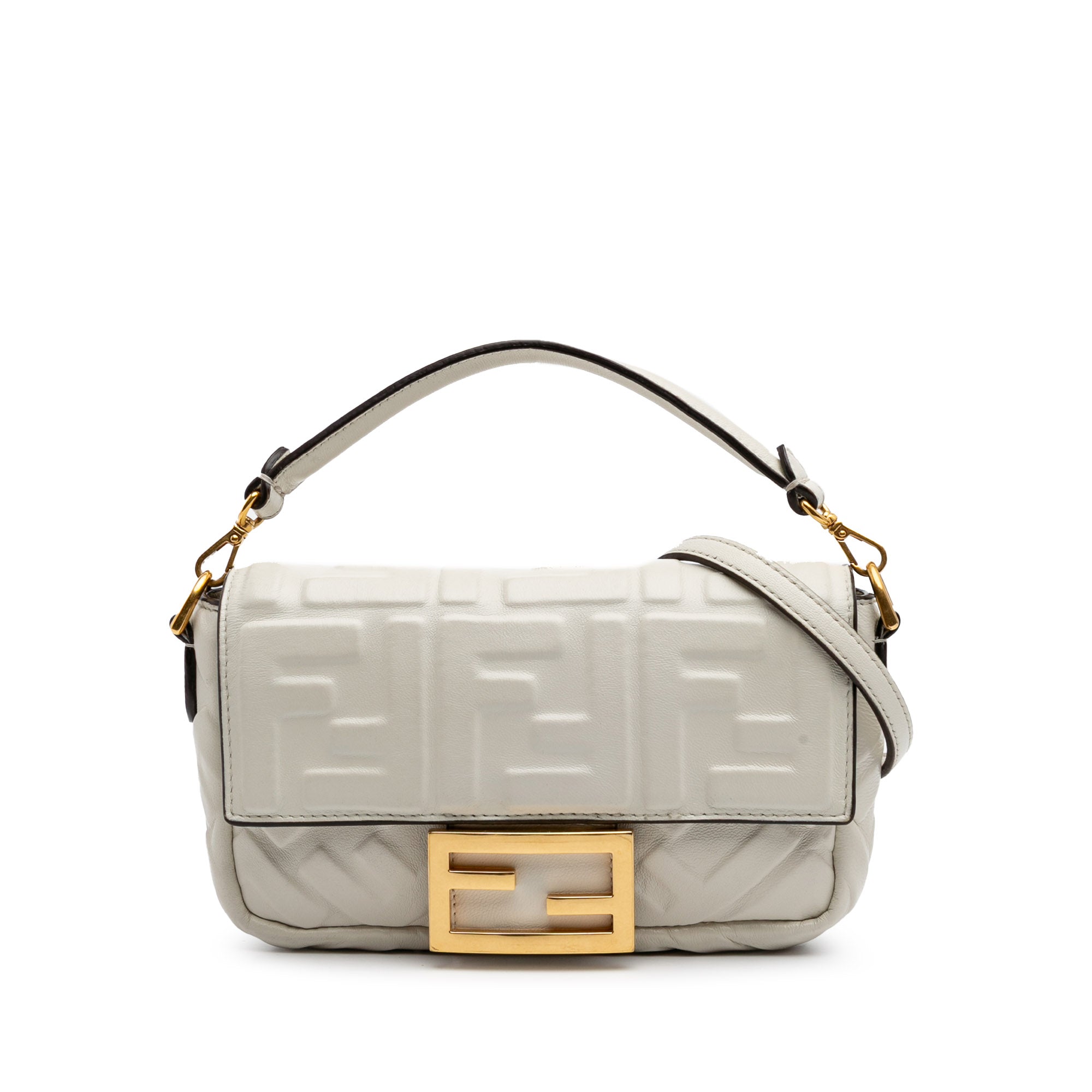 Mini Zucca Embossed Leather Baguette Satchel - Image 1