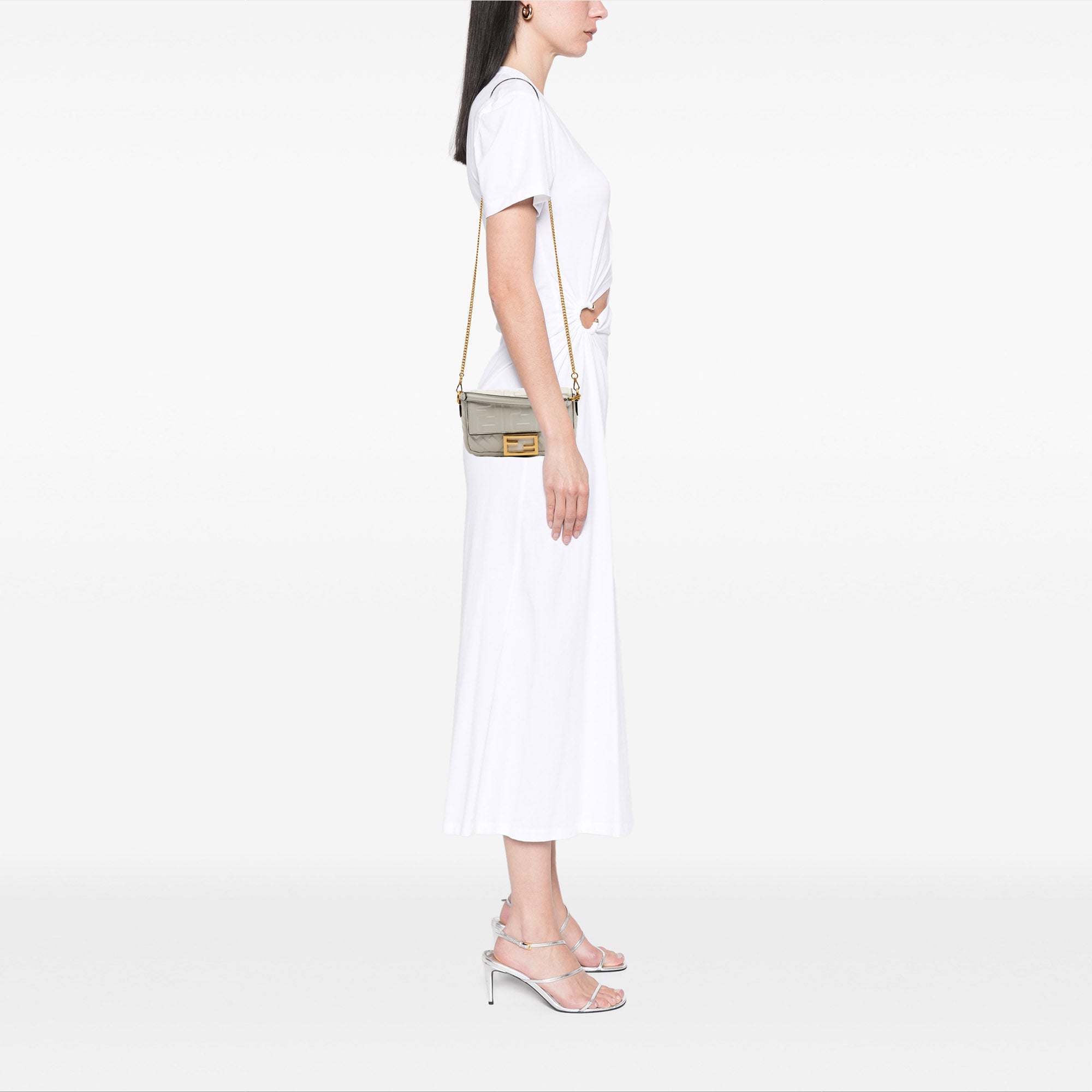 Mini Zucca Embossed Leather Baguette Satchel - Image 10