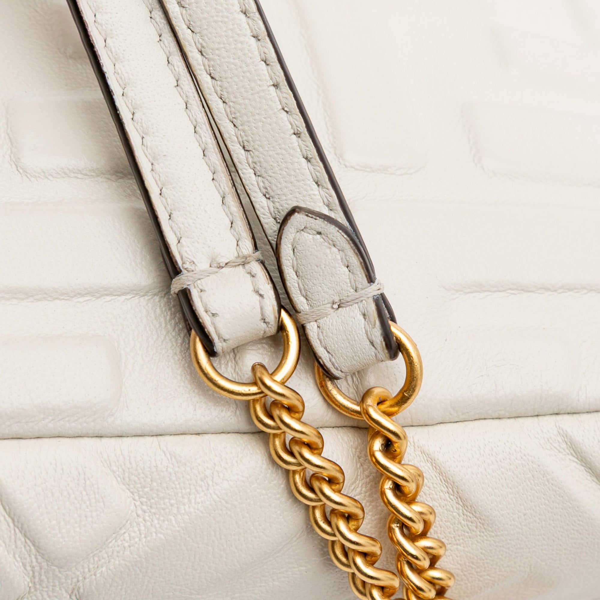 Mini Zucca Embossed Leather Baguette Satchel - Image 9