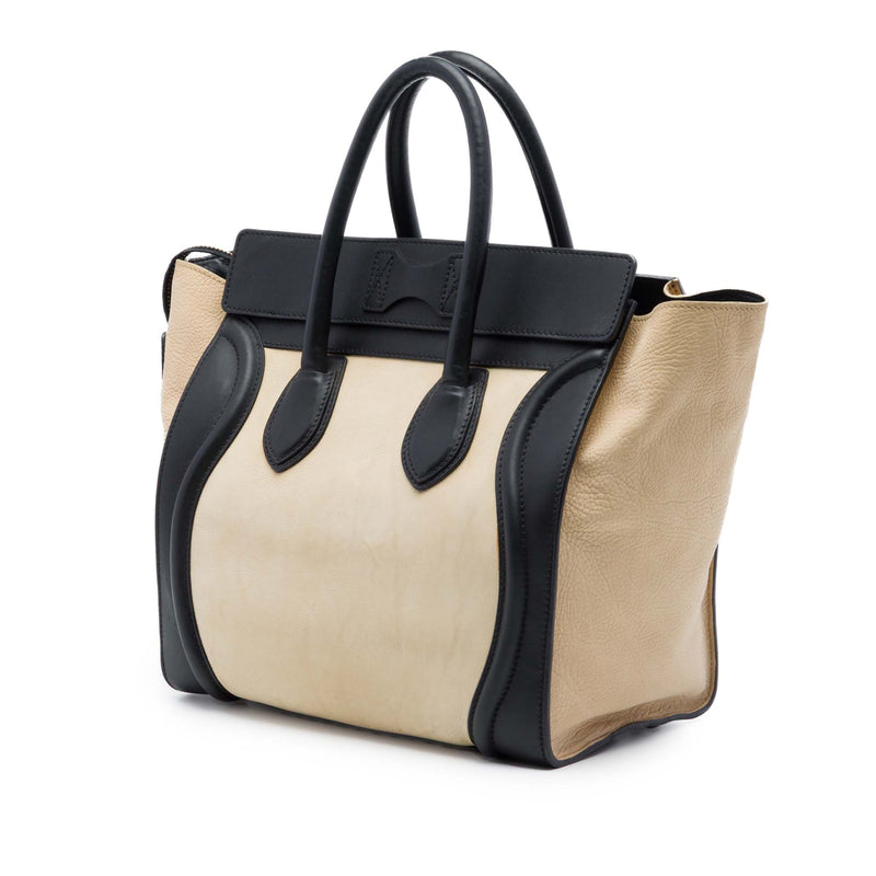 Mini Bicolor Leather Luggage Tote - Image 2