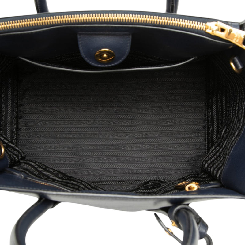 Glace Calf Twin Pocket Double Handle Satchel - Image 4