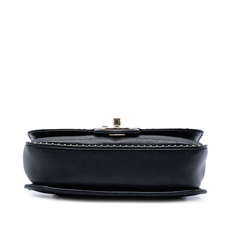 Small CC Quilted Caviar Studded Single Flap - Image 3