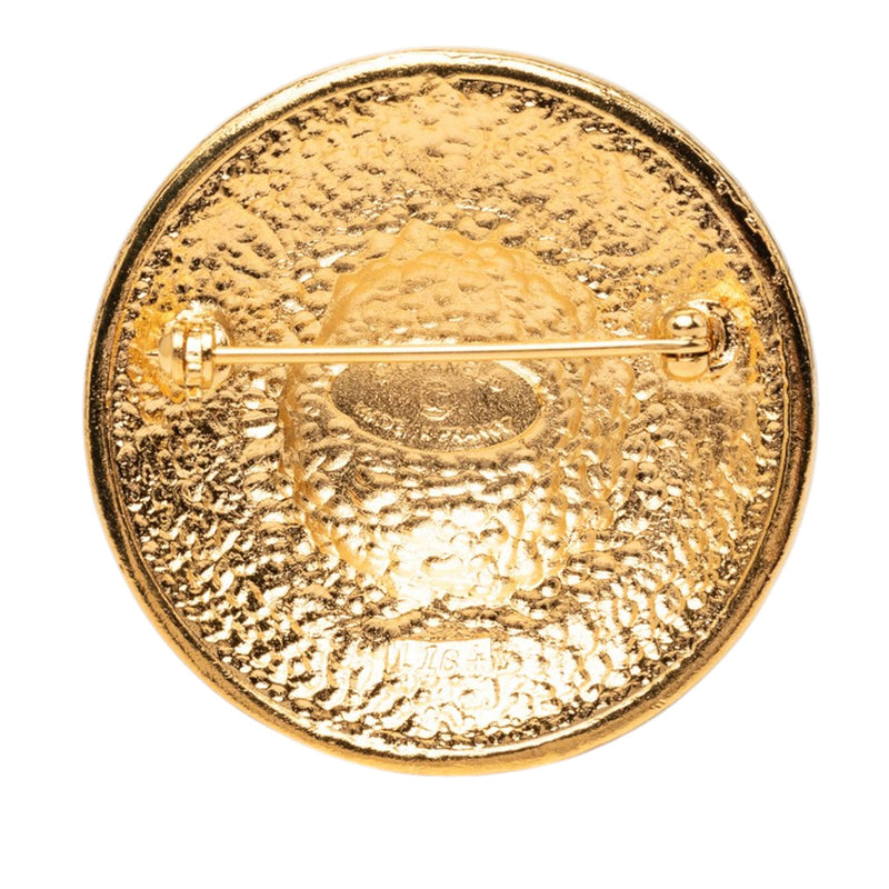 CC Gold Plated Sunburst Medallion Brooch - Image 2