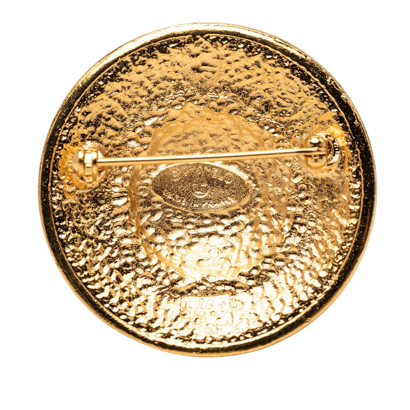 CC Gold Plated Sunburst Medallion Brooch - Image 3