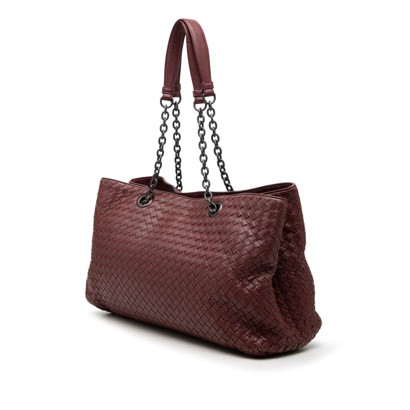 Large Nappa Intrecciato Double Chain Tote - Image 2
