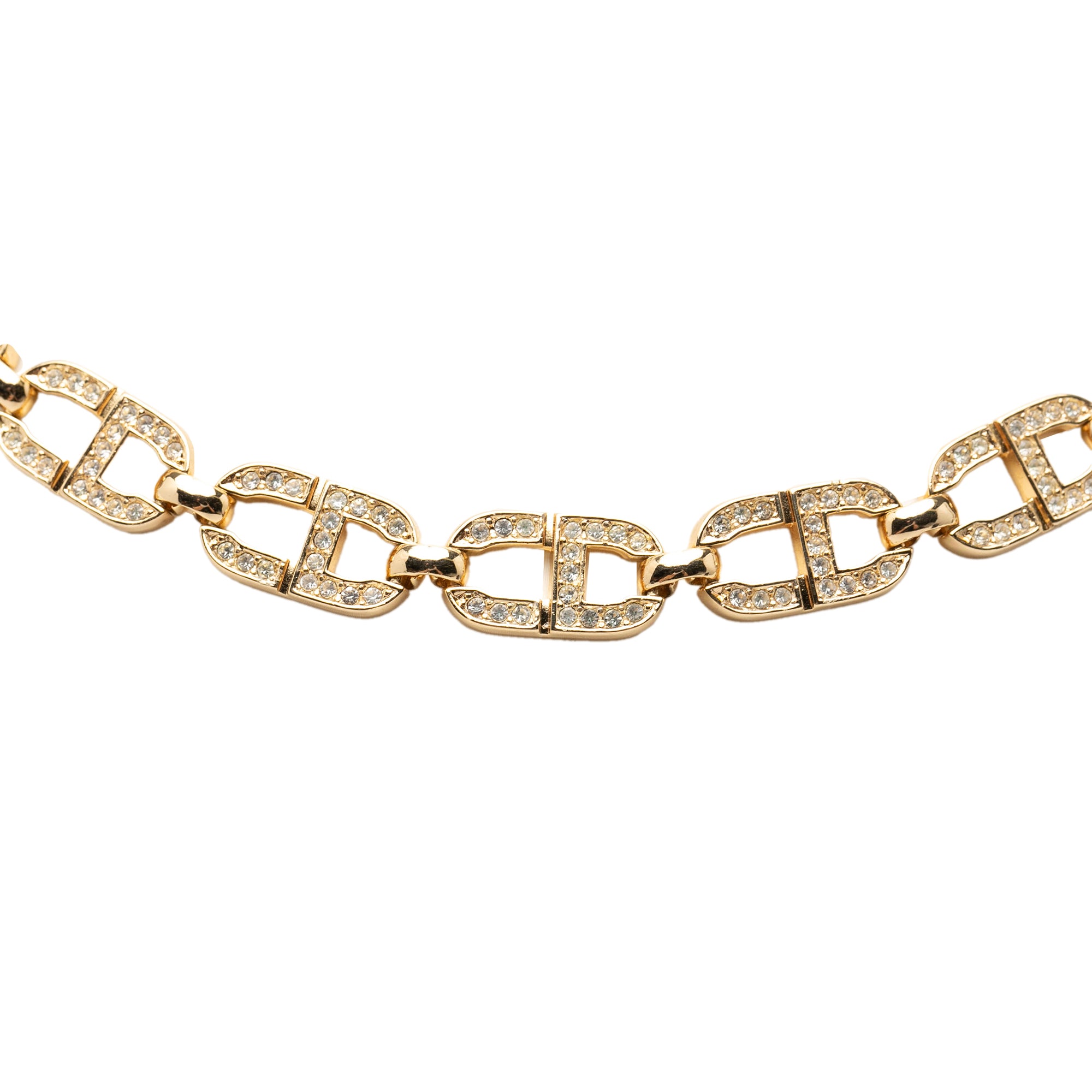 Gold Plated Strass CD Logo Choker Necklace - Image 1