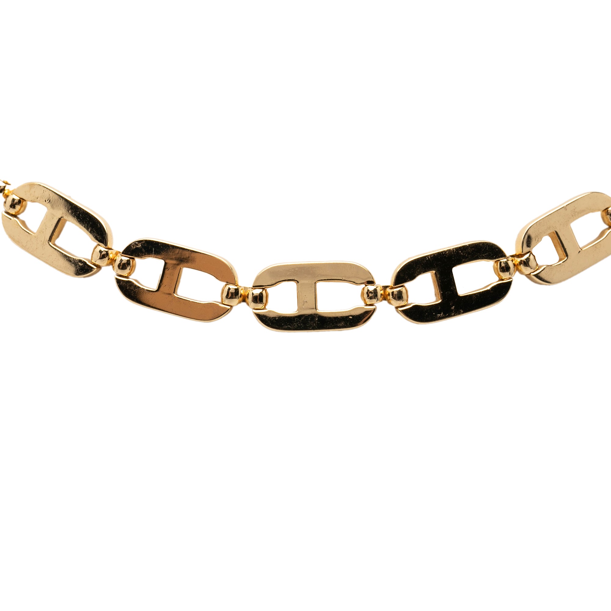 Gold Plated Strass CD Logo Choker Necklace - Image 2