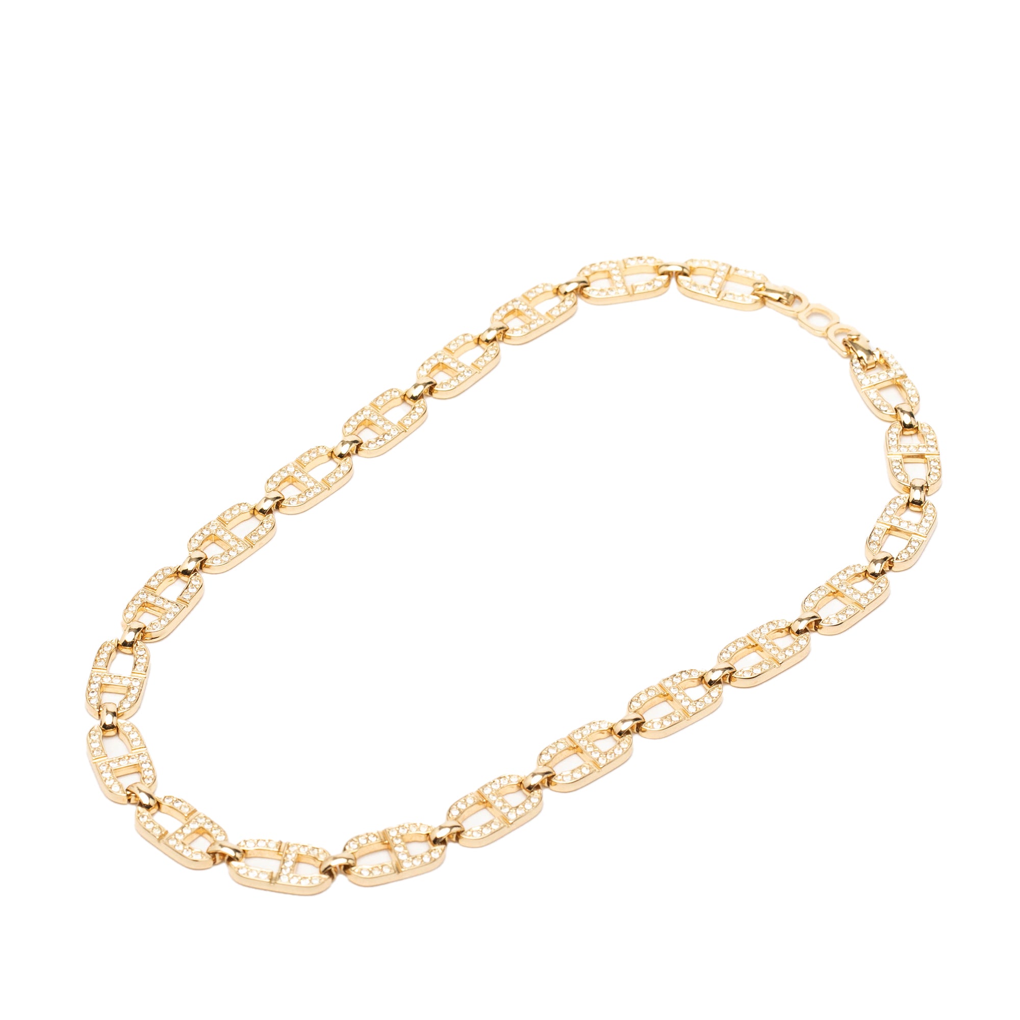 Gold Plated Strass CD Logo Choker Necklace - Image 3
