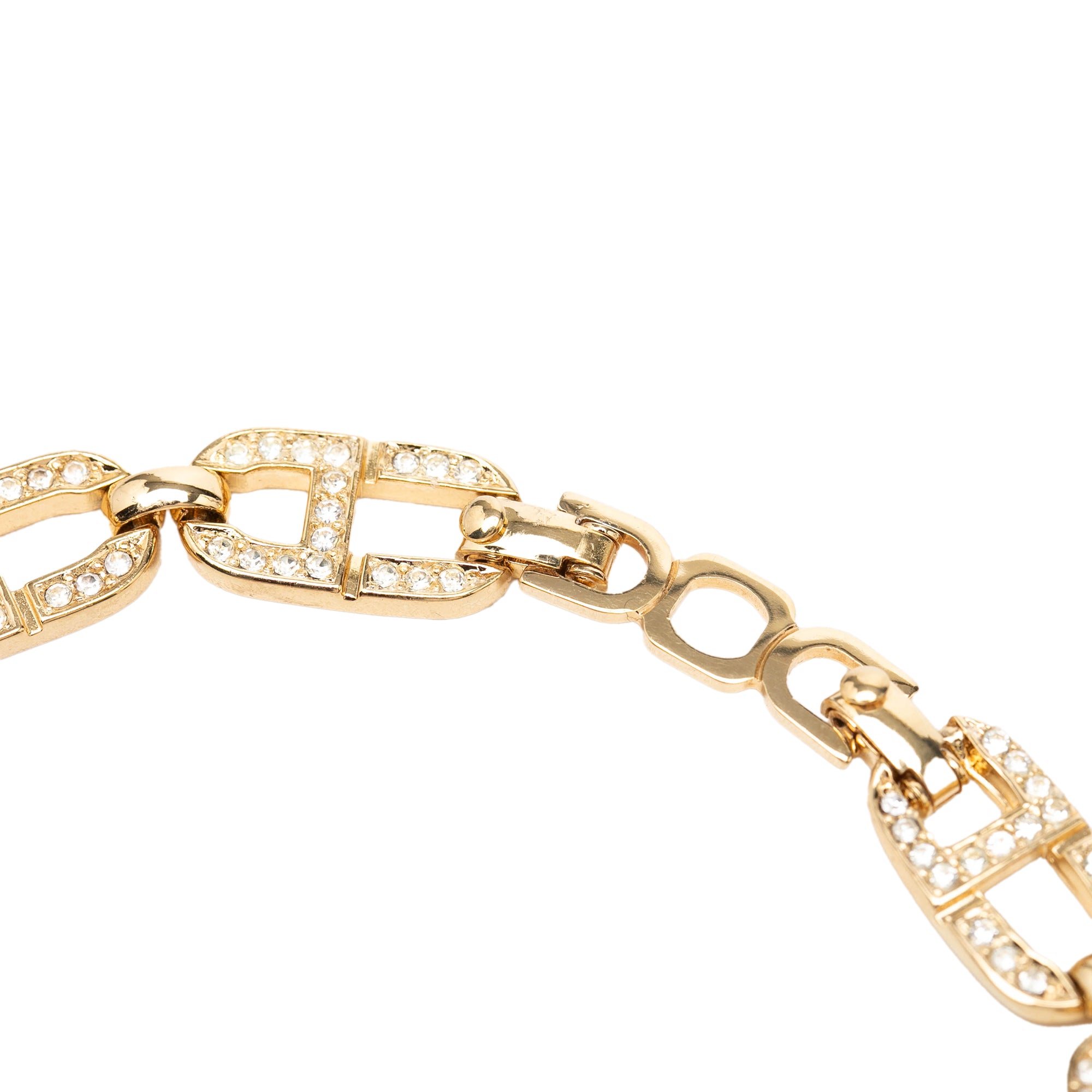 Gold Plated Strass CD Logo Choker Necklace - Image 4