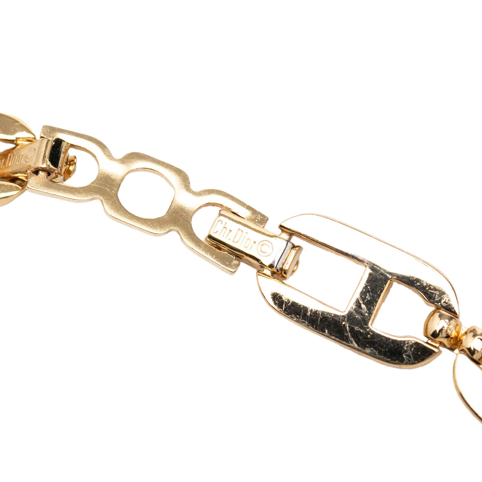 Gold Plated Strass CD Logo Choker Necklace - Image 5