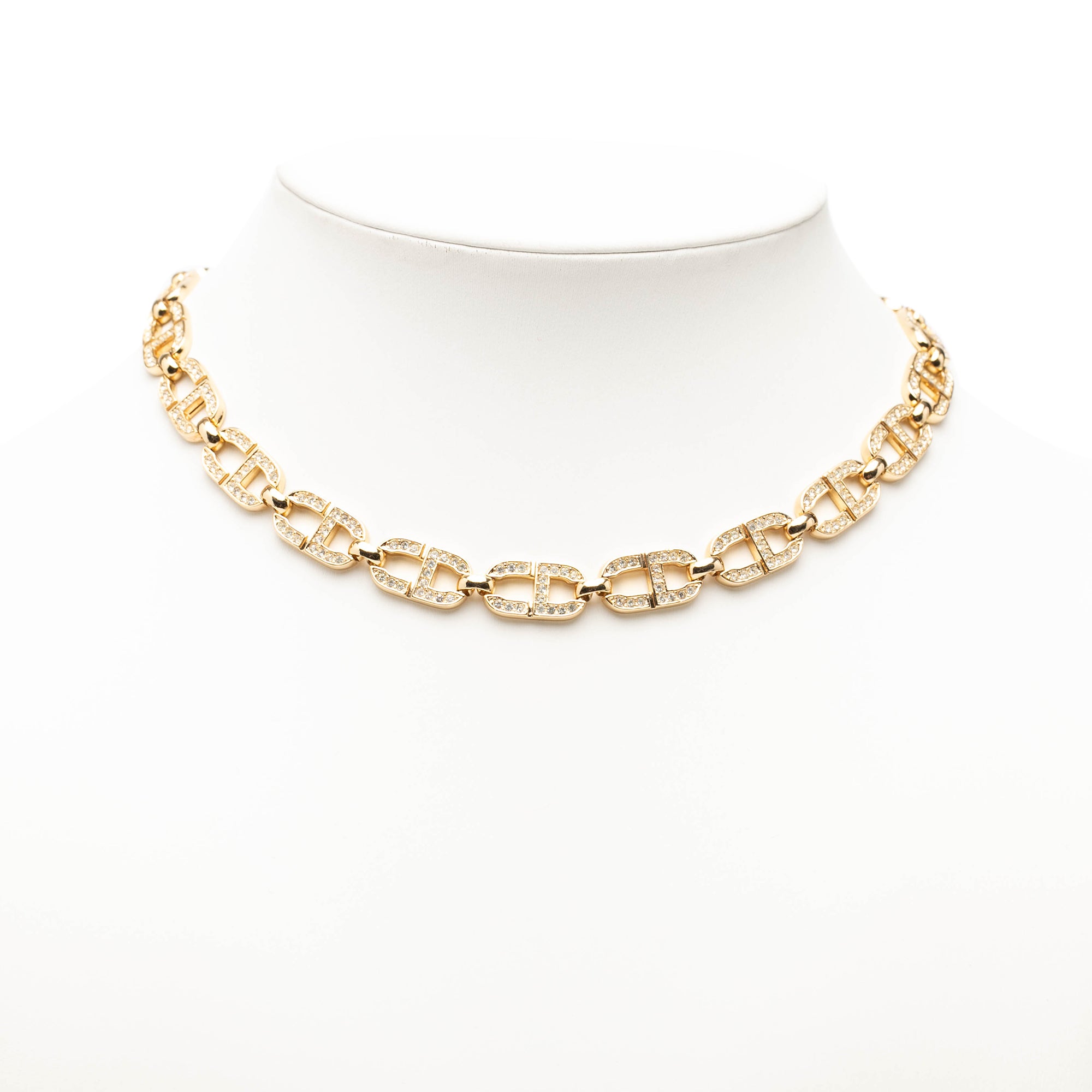 Gold Plated Strass CD Logo Choker Necklace - Image 6