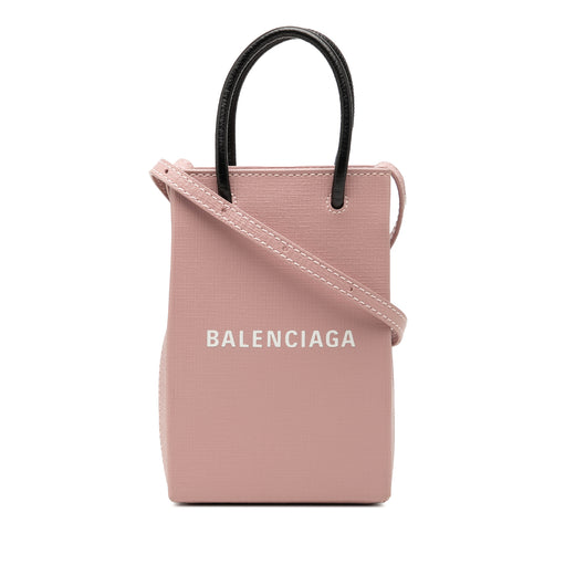 Mini Calfskin Logo Shopping Phone Holder - Image 1