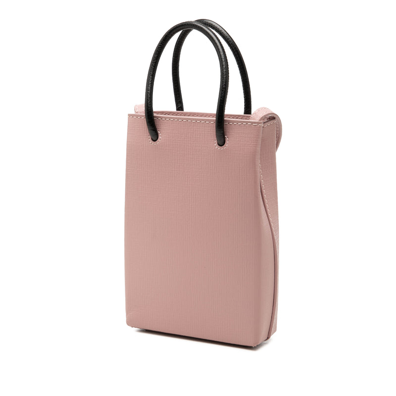 Mini Calfskin Logo Shopping Phone Holder - Image 2