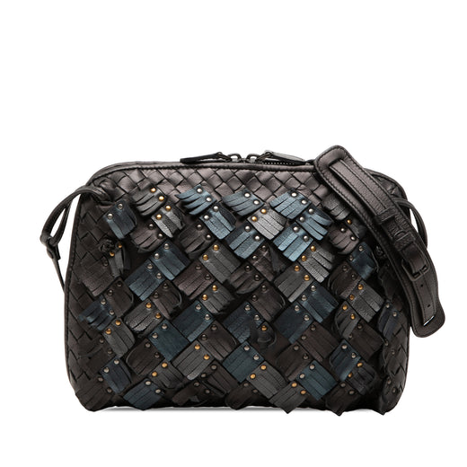 Metallic Multicolor Nappa Intrecciato Fringe Studded Nodini Crossbody - Image 1