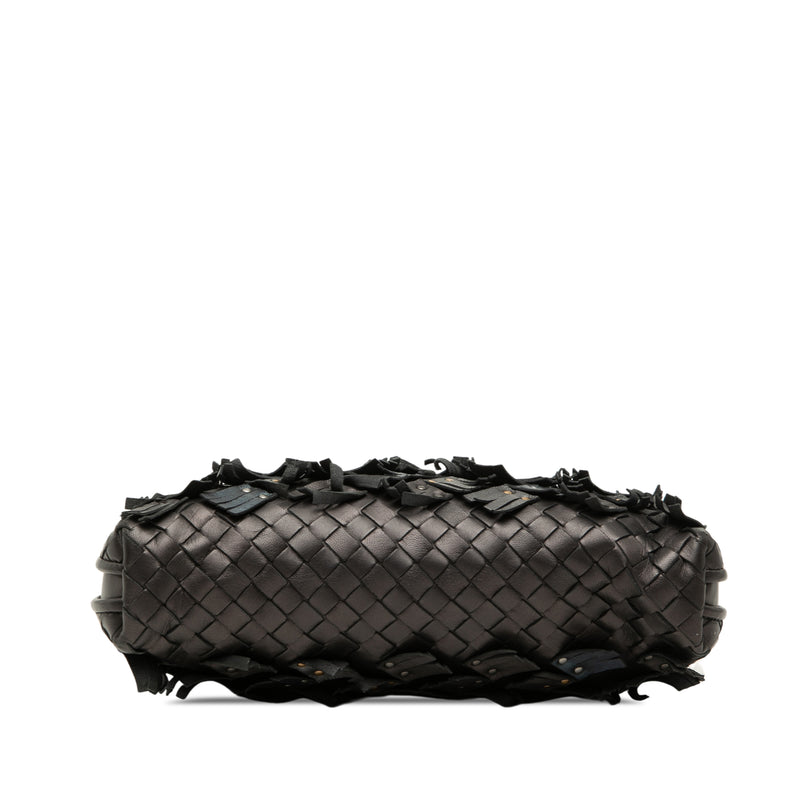 Metallic Multicolor Nappa Intrecciato Fringe Studded Nodini Crossbody - Image 3