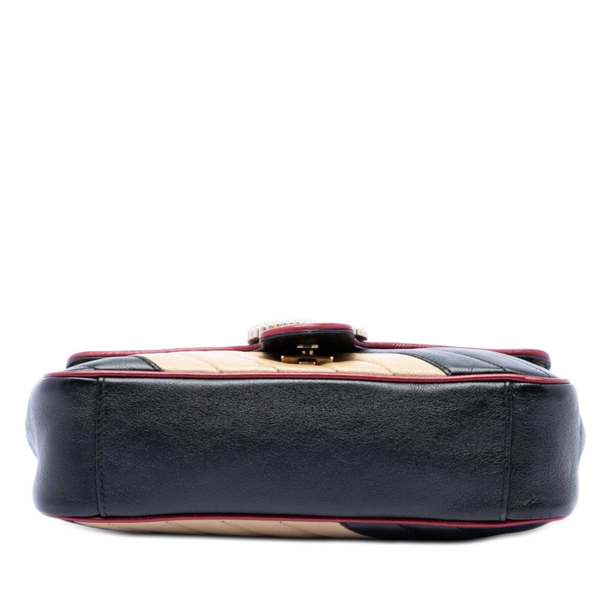 Medium GG Marmont Bicolor Matelasse Diagonal Leather Torchon Shoulder Bag - Image 3