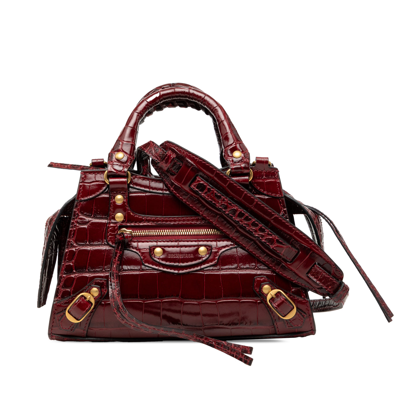 Mini Croc Embossed Calfskin Motocross Neo Classic City Satchel - Image 1