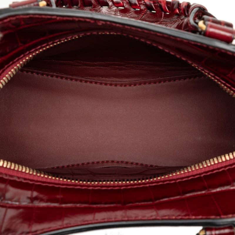 Mini Croc Embossed Calfskin Motocross Neo Classic City Satchel - Image 4