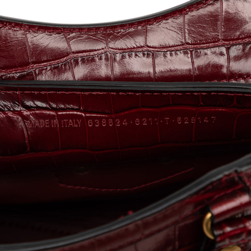 Mini Croc Embossed Calfskin Motocross Neo Classic City Satchel - Image 6