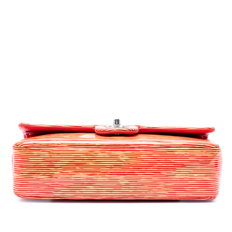 Medium Classic Patent Striped Double Flap - Image 3
