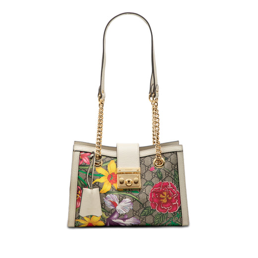 Small GG Supreme Flora Padlock Tote - Image 1