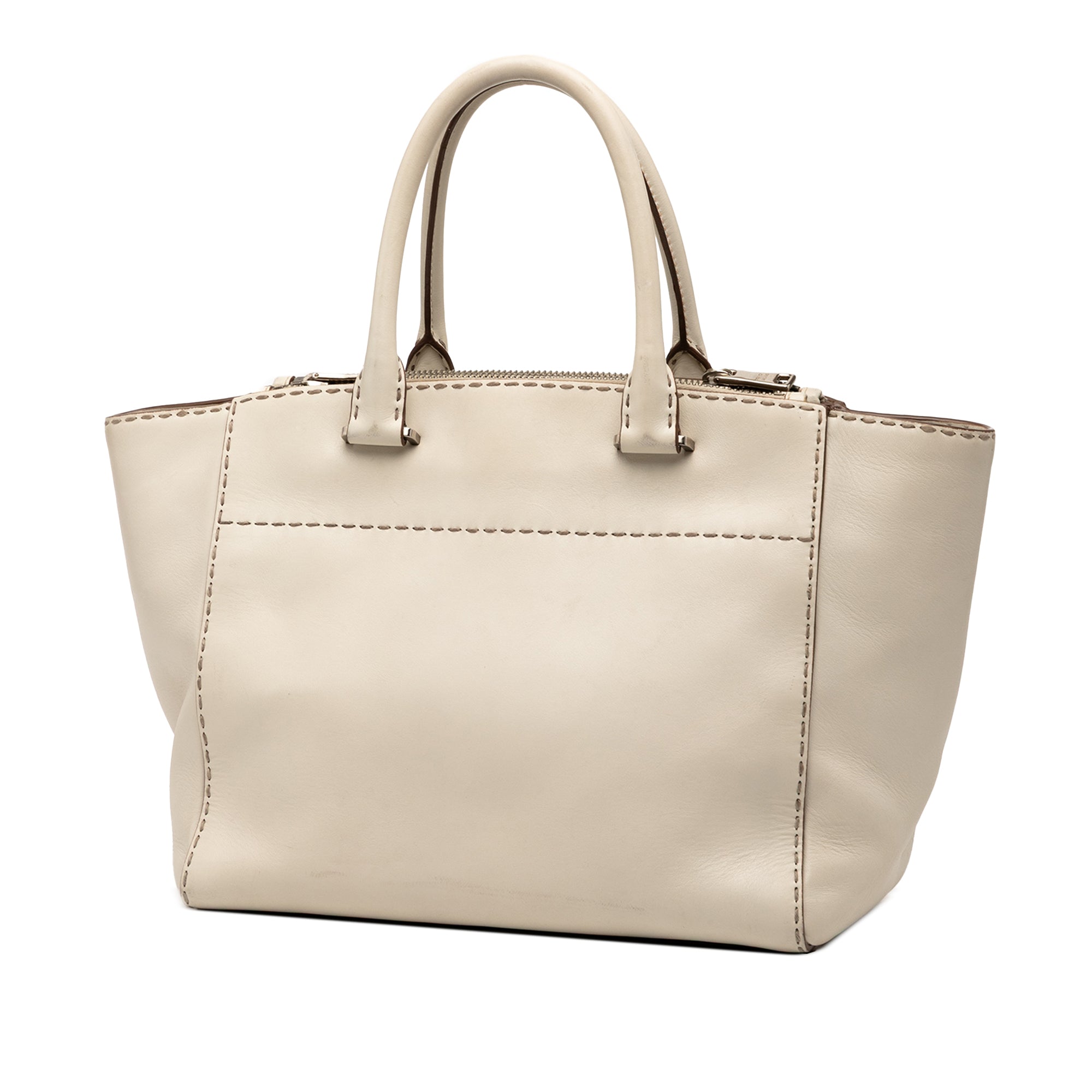 City Calf Stitched Twin Pocket Satchel - Image 2