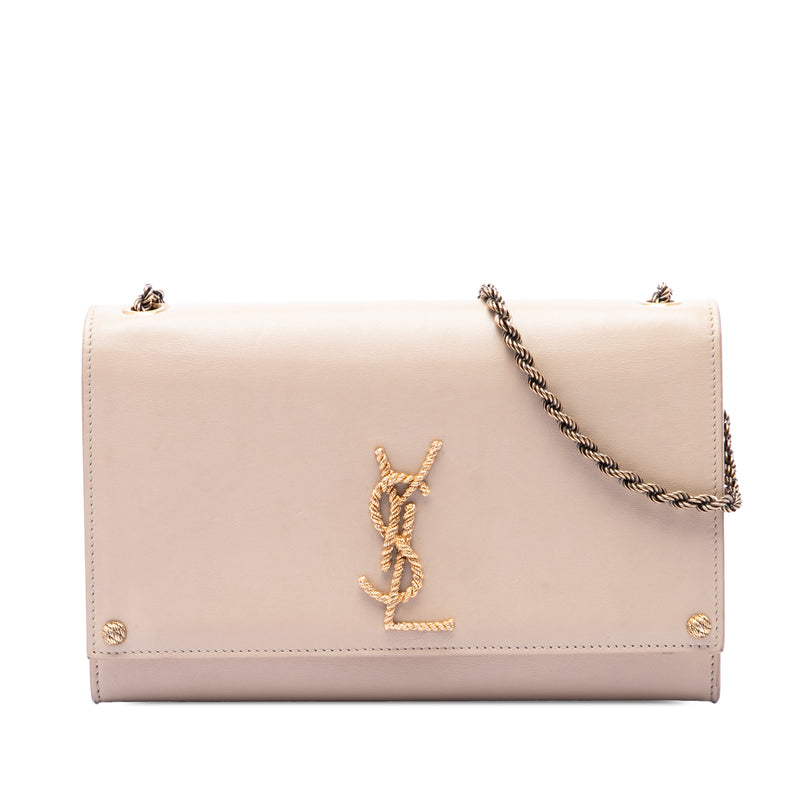 Medium Smooth Calfskin Braided Monogram Kate Crossbody