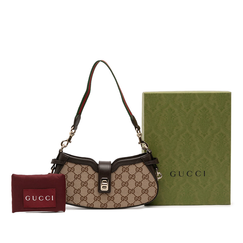 Mini GG Canvas Web Moon Side Shoulder Bag - Image 12