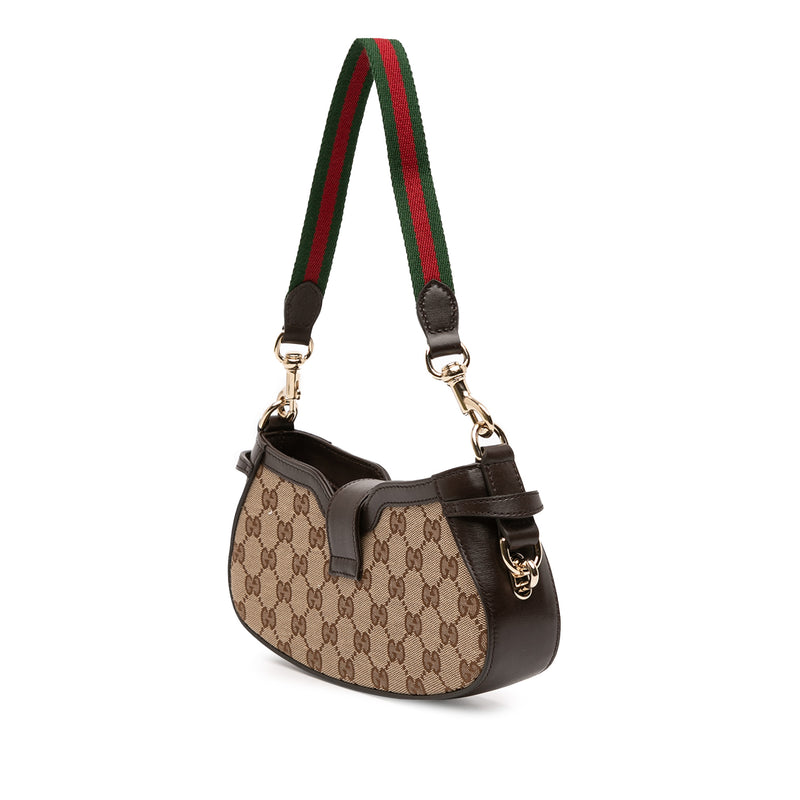 Mini GG Canvas Web Moon Side Shoulder Bag - Image 2