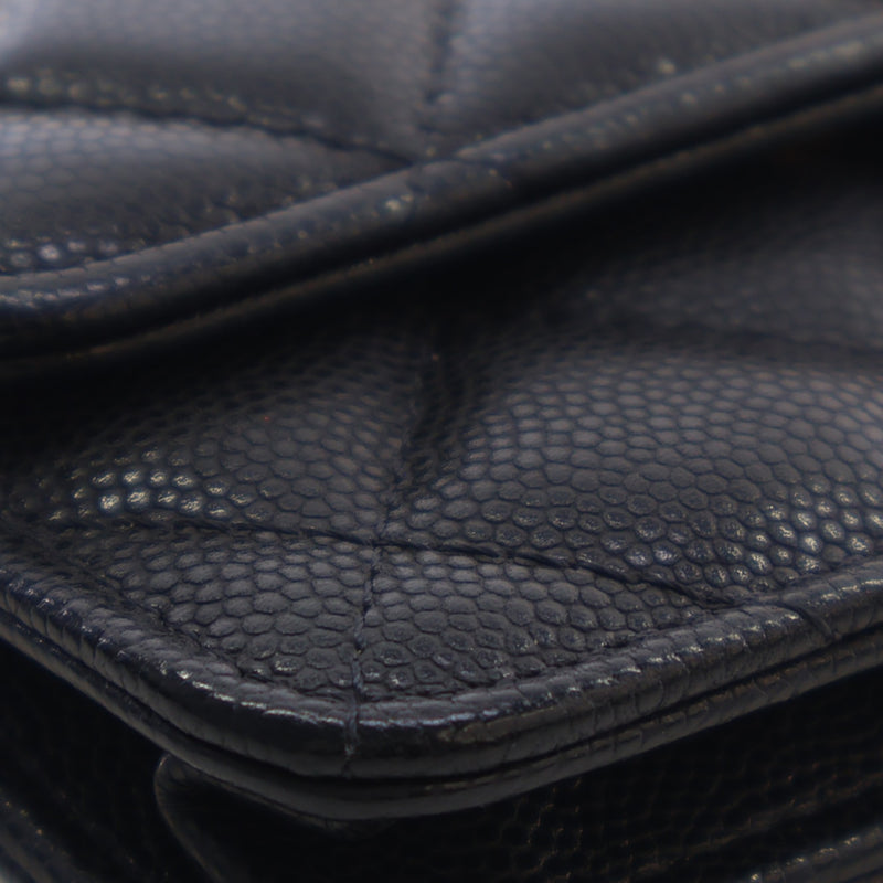 Quilted Caviar Twist Your Buttons Coin Purse With Chain - Image 10