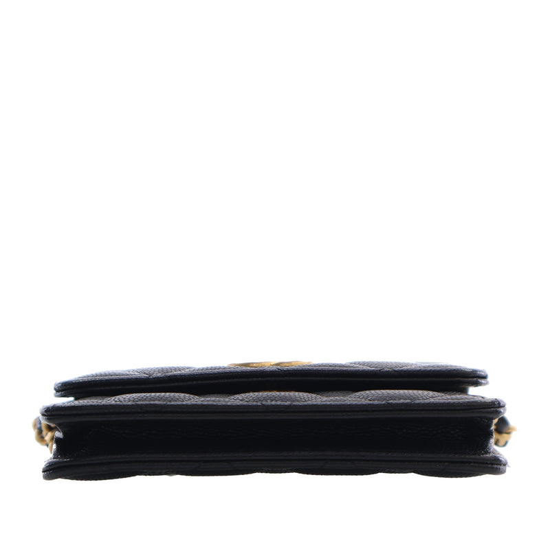 Quilted Caviar Twist Your Buttons Coin Purse With Chain - Image 5