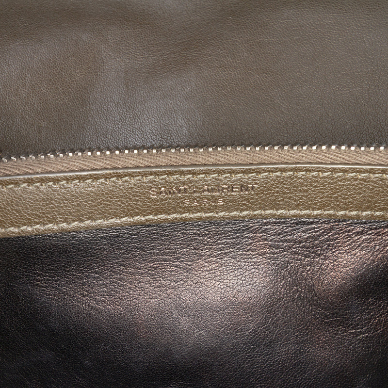 Medium Quilted Chevron Sheepskin College Satchel - Image 5