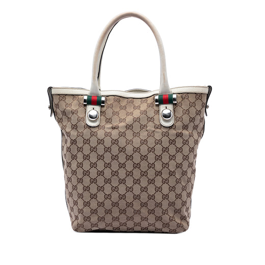 GG Canvas Web Match Ball Tote - Image 1