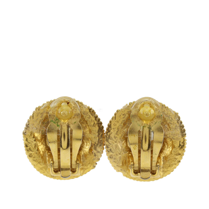 CC Gold Plated Medallion Clip On Earrings - Image 3