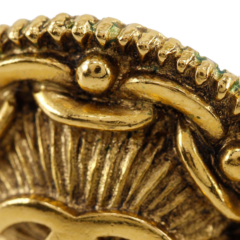CC Gold Plated Medallion Clip On Earrings - Image 6