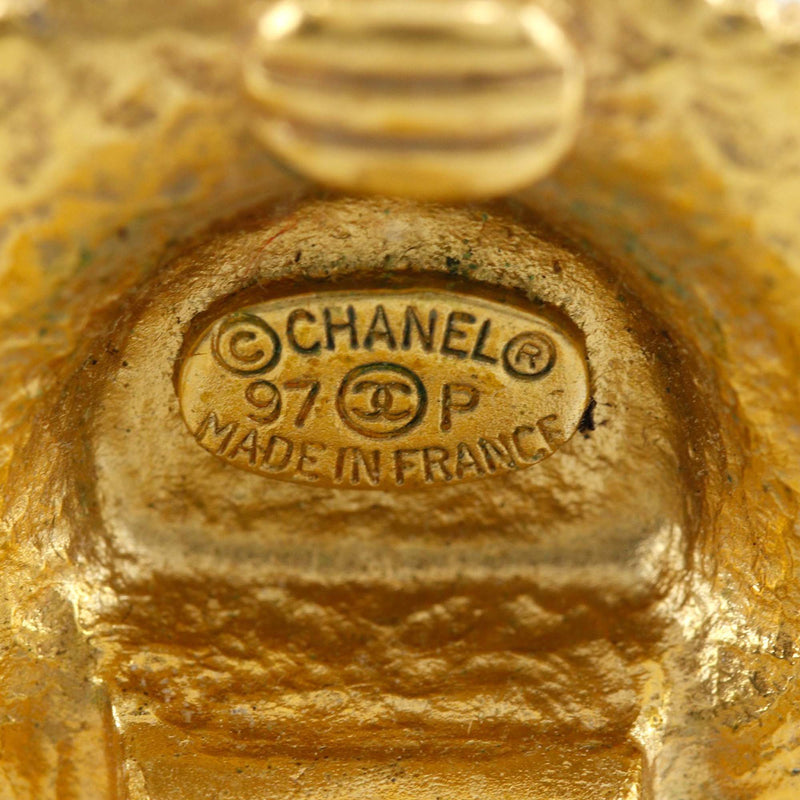 CC Gold Plated Medallion Clip On Earrings - Image 7