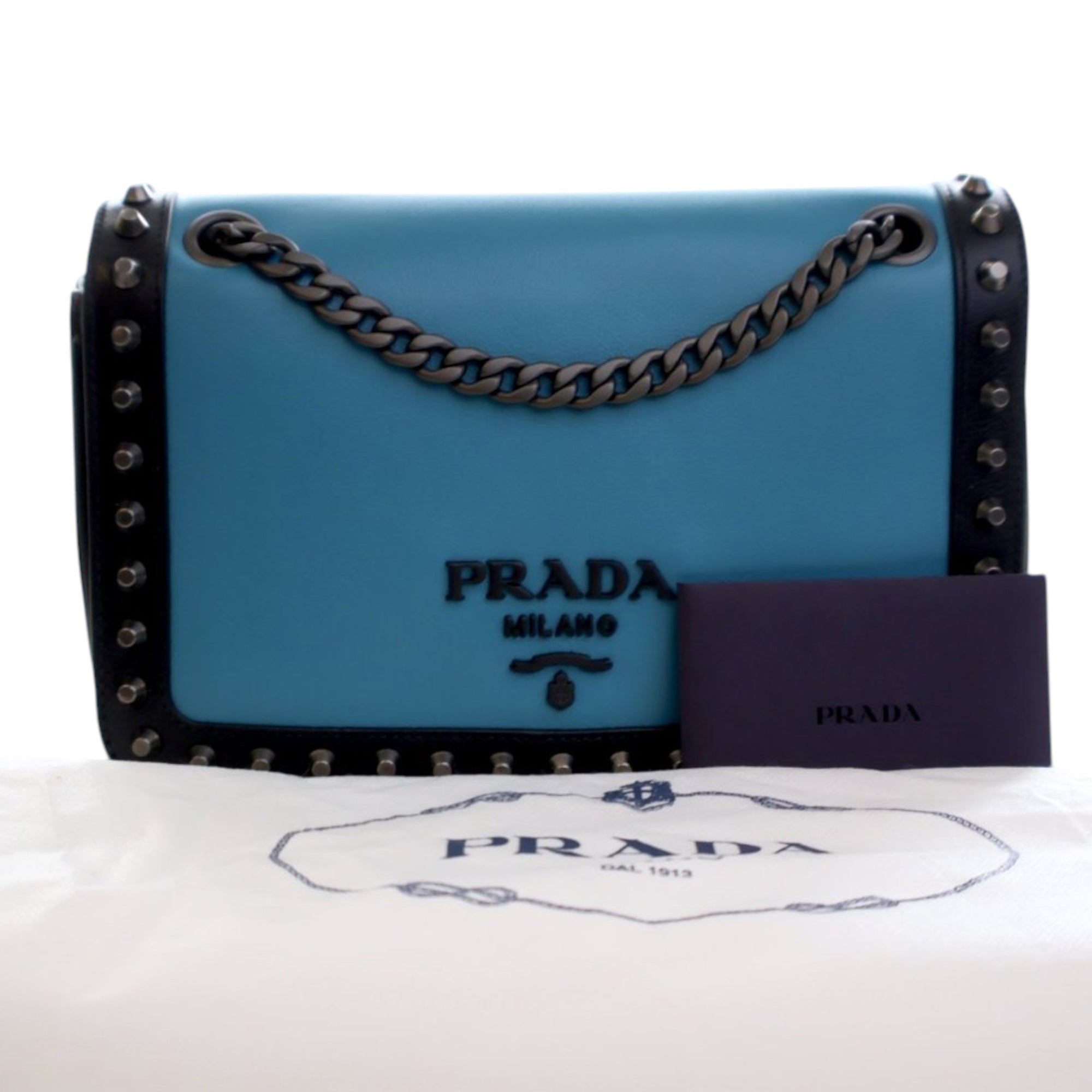 Bicolor Glace Calfskin Studded Crossbody - Image 14